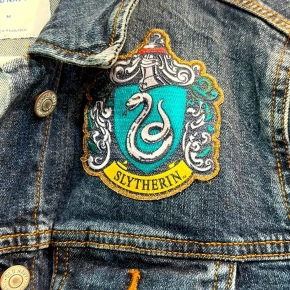 Women’s Old Navy Custom Blue Jean Patchwork Jacket Size Medium - Picture 3 of 8